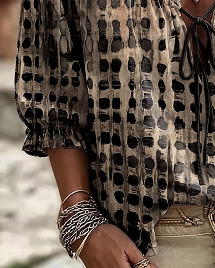 Sophia Sinclair™ | Airy Lace-Up Blouse