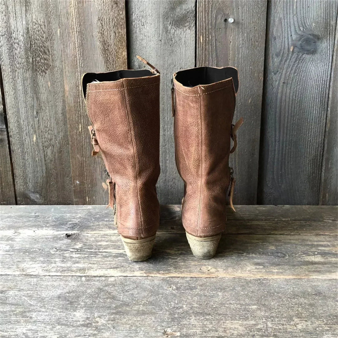 Elowen™ | Vintage Leather Mid Boots