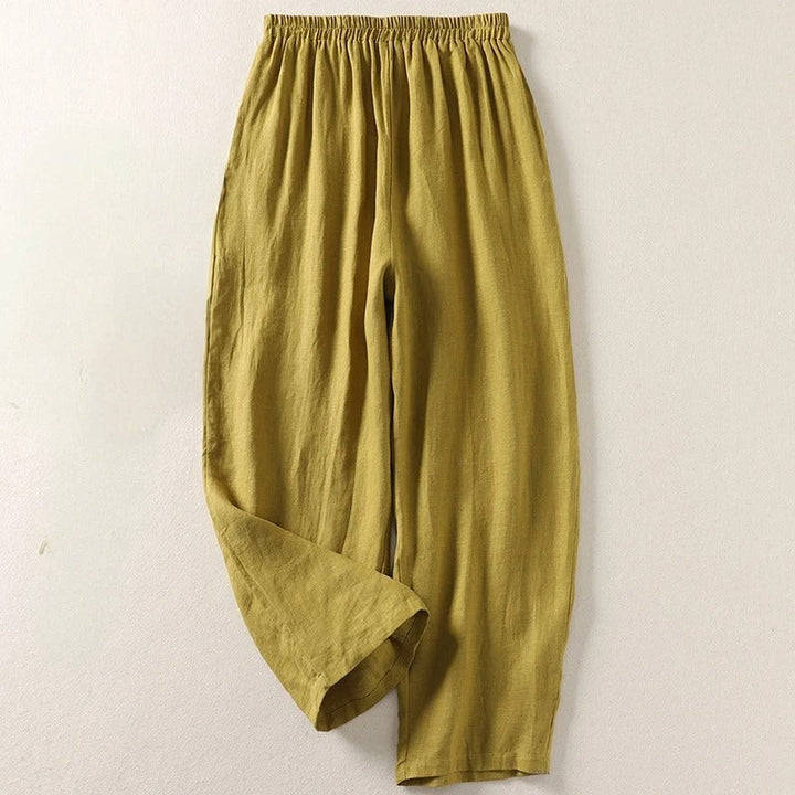 Amelia Ashcroft™ | Relaxed Linen-Cotton Trousers
