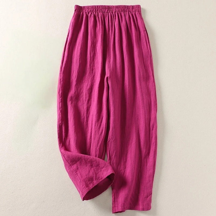 Amelia Ashcroft™ | Relaxed Linen-Cotton Trousers