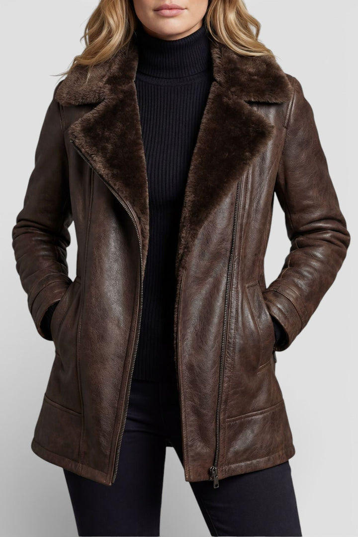Victoria™ | Shearling-Lined Leather Coat