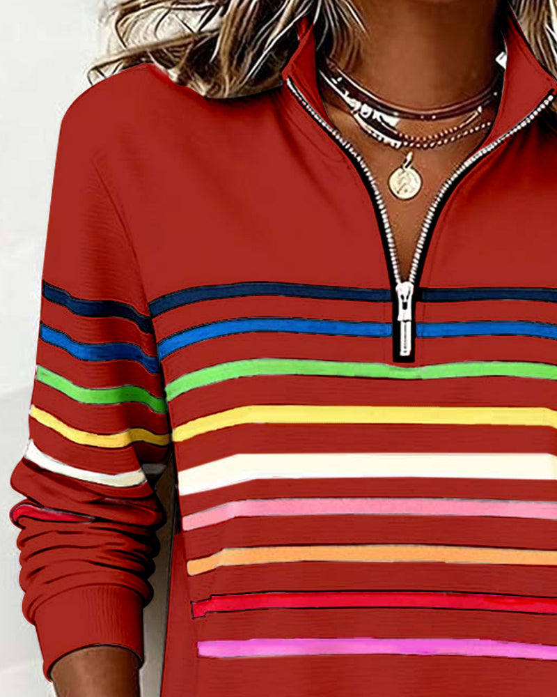 Vienna Luxe™ | Striped Half-Zip Jumper