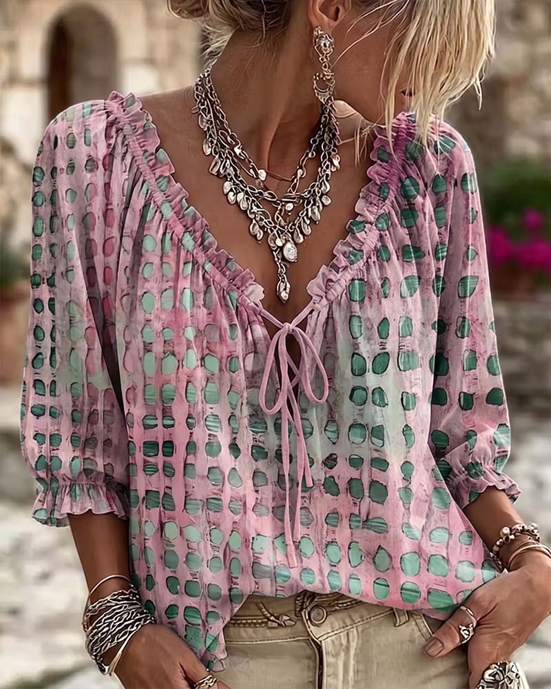 Sophia Sinclair™ | Airy Lace-Up Blouse