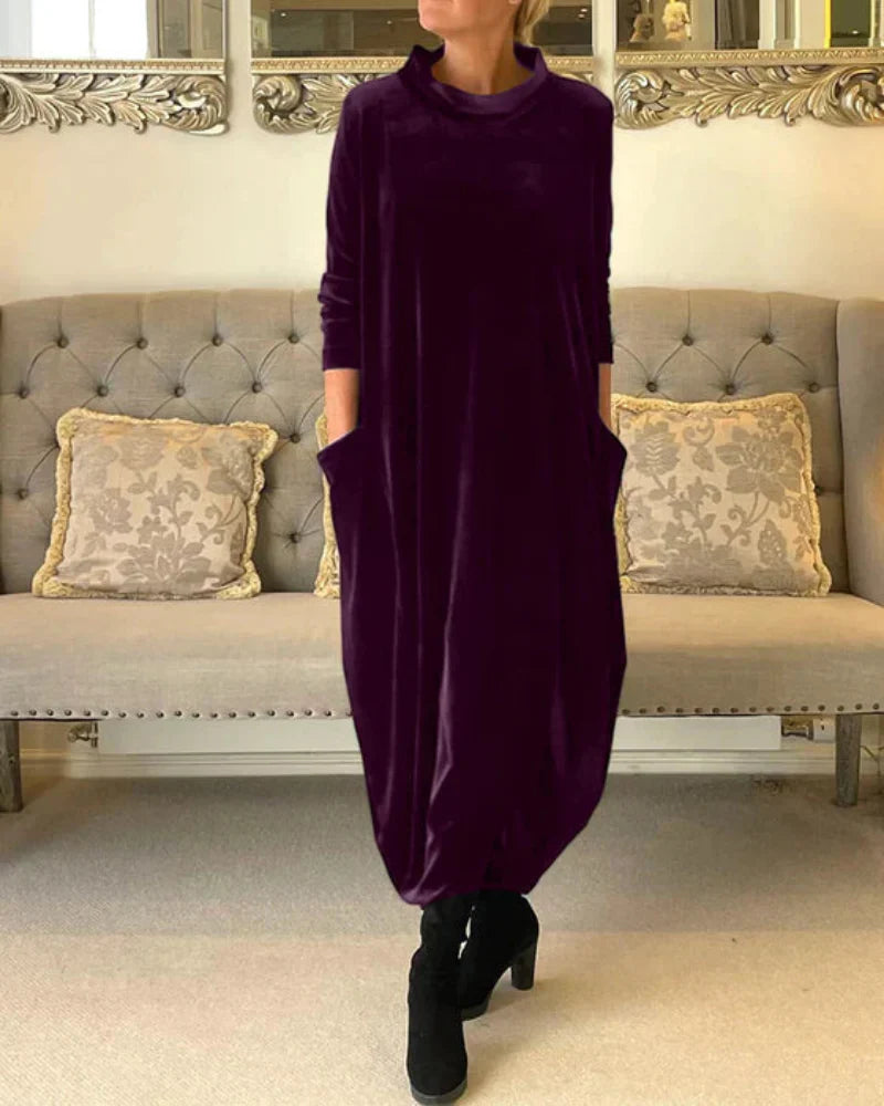 Amara Luxe™ | Velvet Comfort Maxi Dress