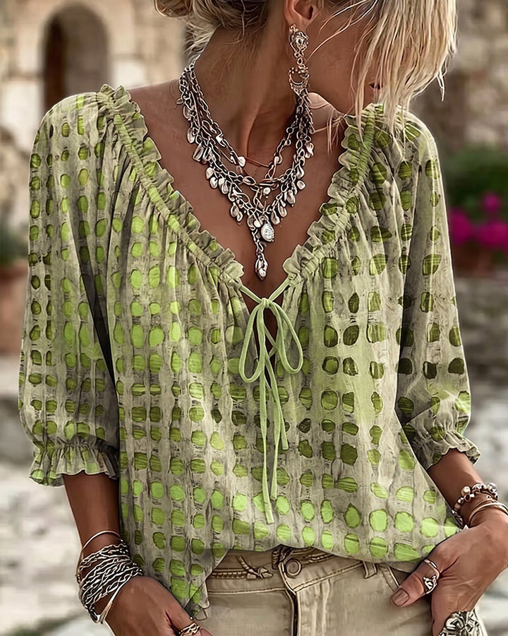 Sophia Sinclair™ | Airy Lace-Up Blouse
