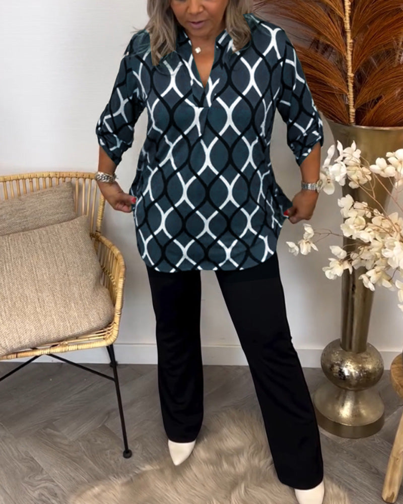 Averley Luxe™ | Graphic Print Blouse