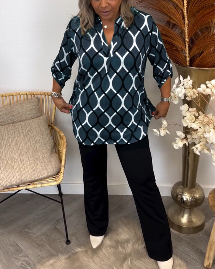 Averley Luxe™ | Graphic Print Blouse