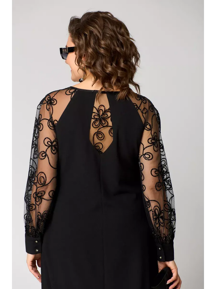 The Regina™ | Classic Lace Sleeve Midi Dress