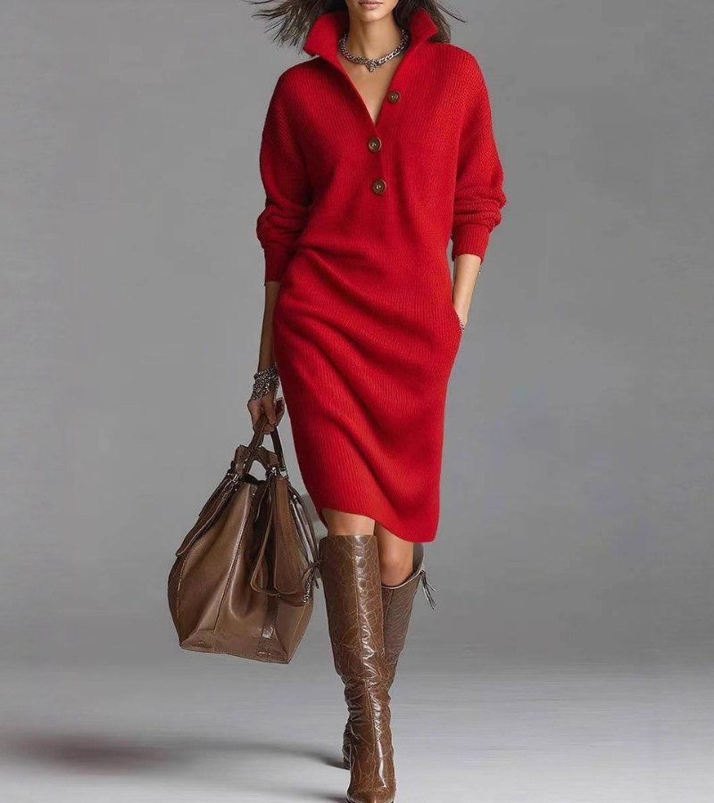 Damaris™ | Warm Knitted Elegance Dress