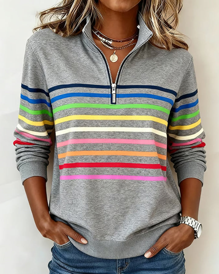 Vienna Luxe™ | Striped Half-Zip Jumper