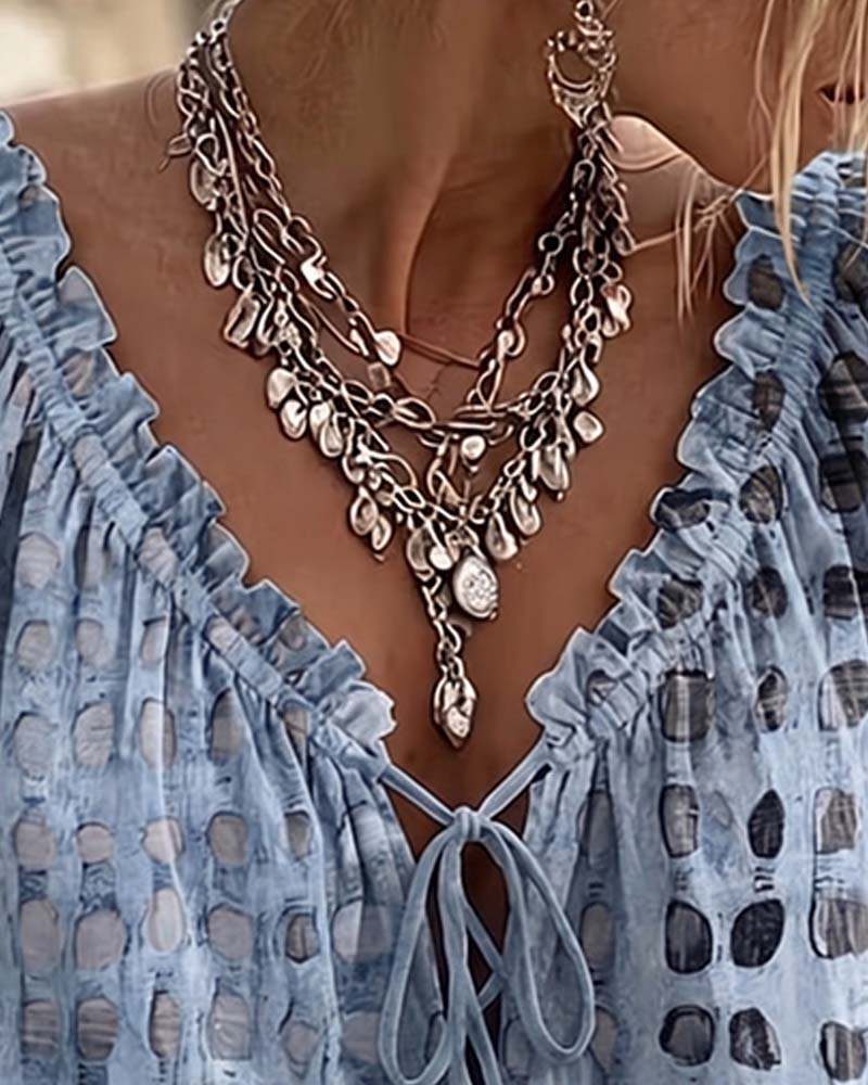 Sophia Sinclair™ | Airy Lace-Up Blouse