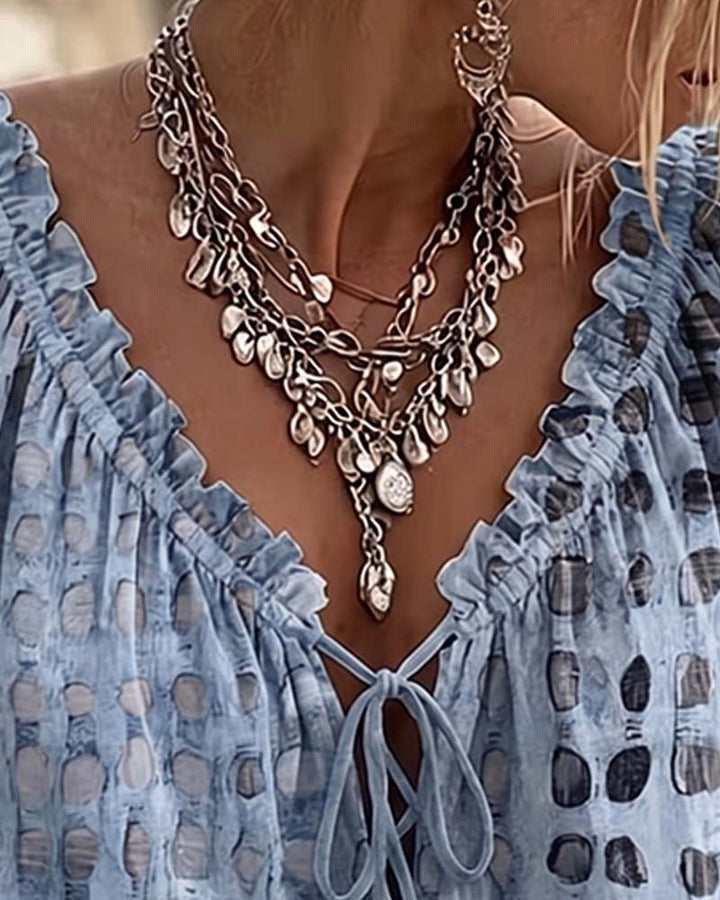 Sophia Sinclair™ | Airy Lace-Up Blouse