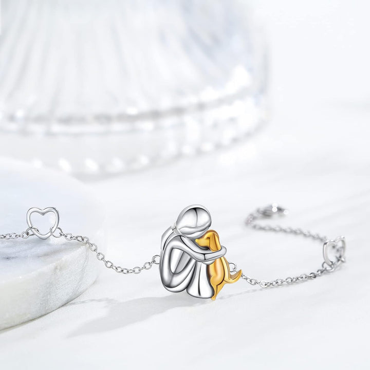 Lydia – Adjustable Dog Embrace Bracelet In Silver & Gold
