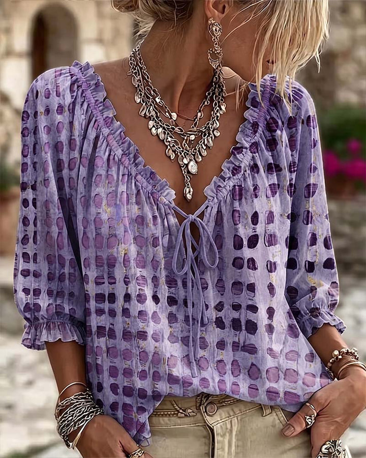 Sophia Sinclair™ | Airy Lace-Up Blouse