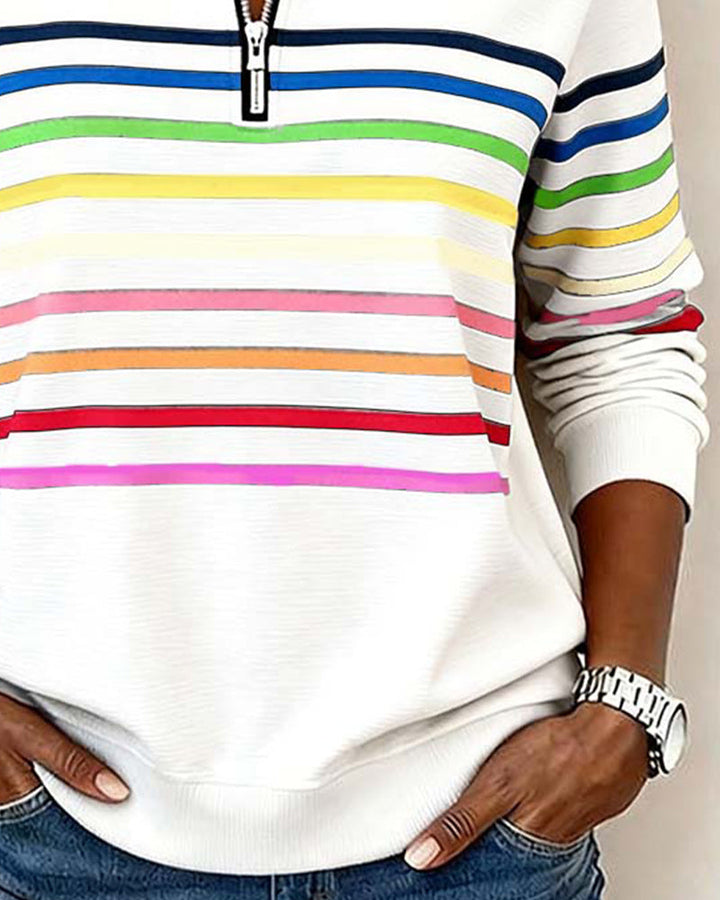 Vienna Luxe™ | Striped Half-Zip Jumper