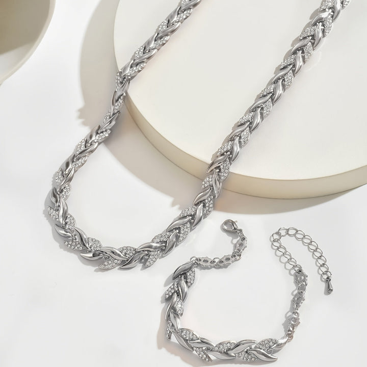 Chic glass and rhinestone fish tail set