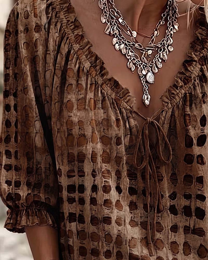 Sophia Sinclair™ | Airy Lace-Up Blouse