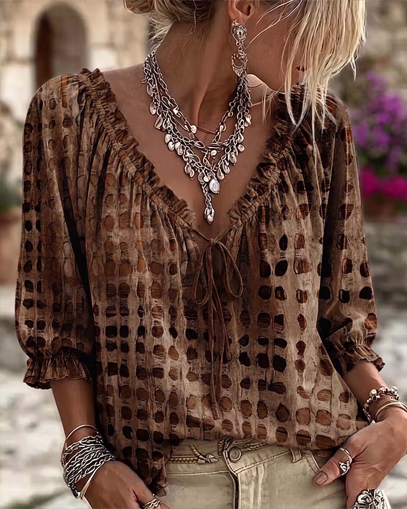 Sophia Sinclair™ | Airy Lace-Up Blouse