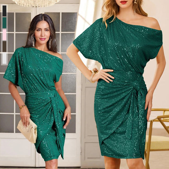 Celeste Glow™ | Sparkling One-Shoulder Dress