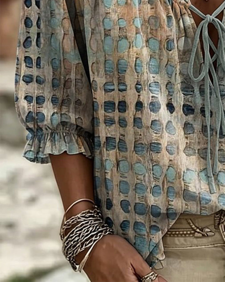 Sophia Sinclair™ | Airy Lace-Up Blouse