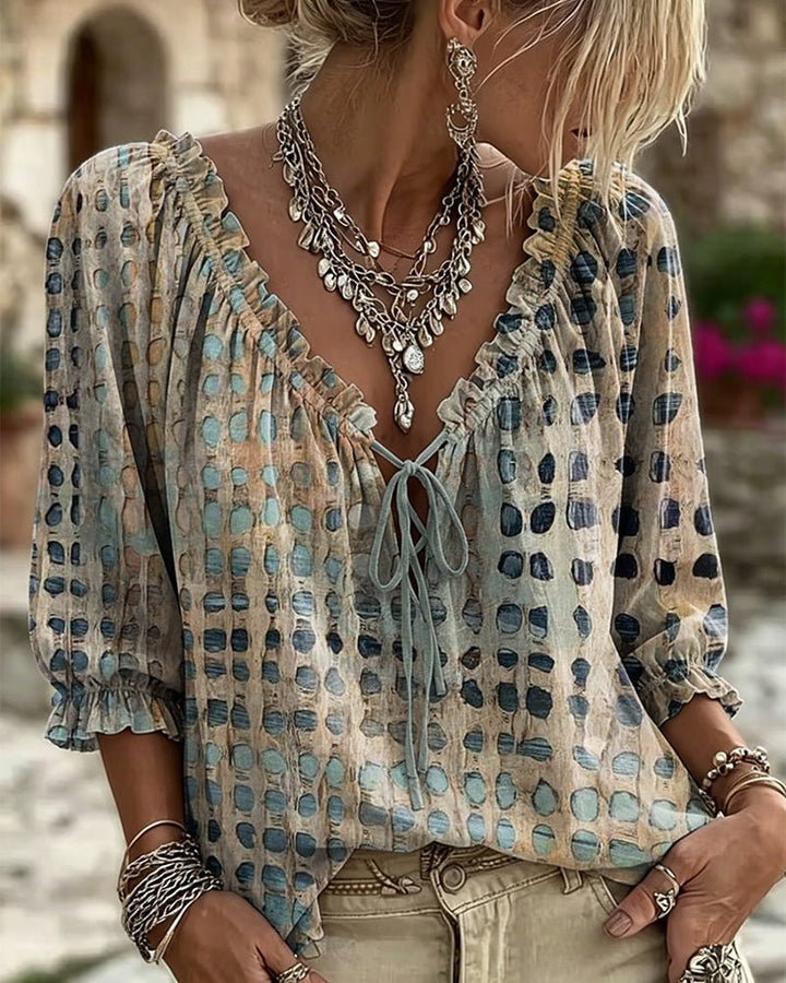 Sophia Sinclair™ | Airy Lace-Up Blouse