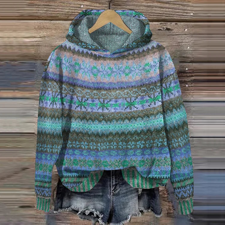 Evelyn™ | Retro Knit Hoodie