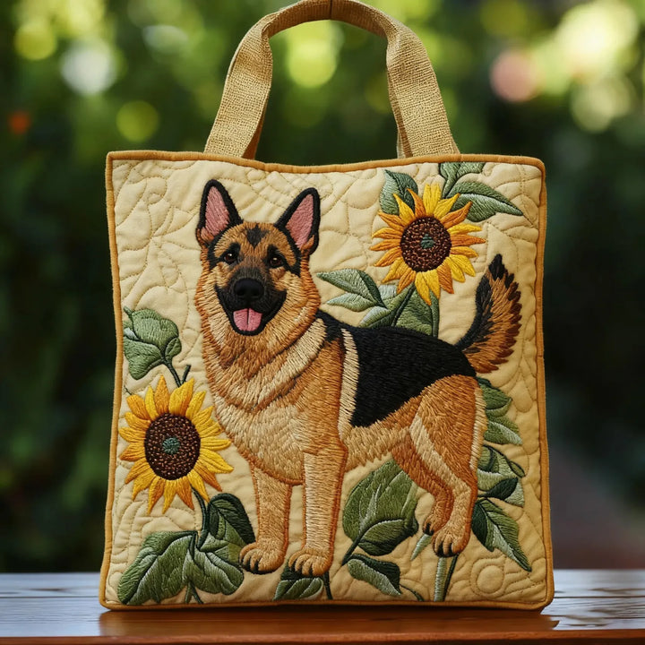 Artisan Tote - Floral German Shepherd