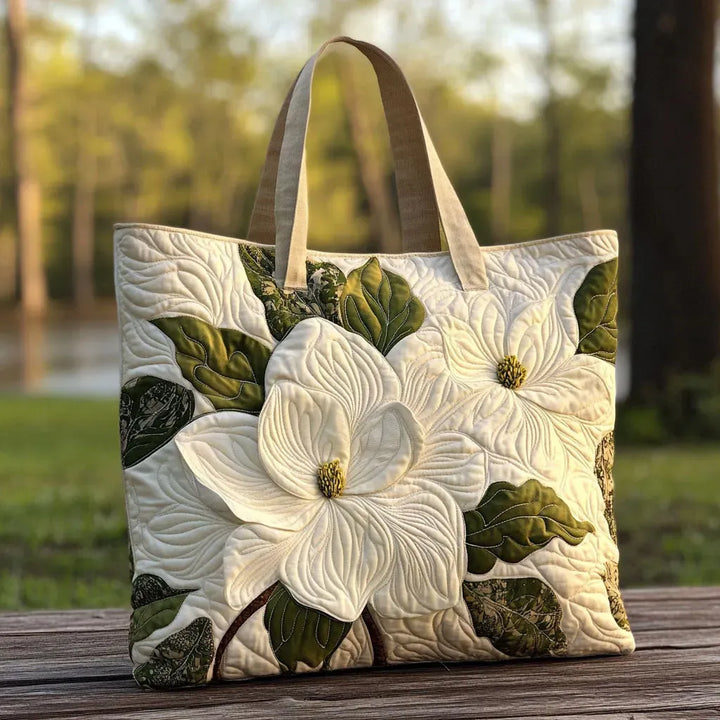 Artisan Tote - Elegant White Lilies