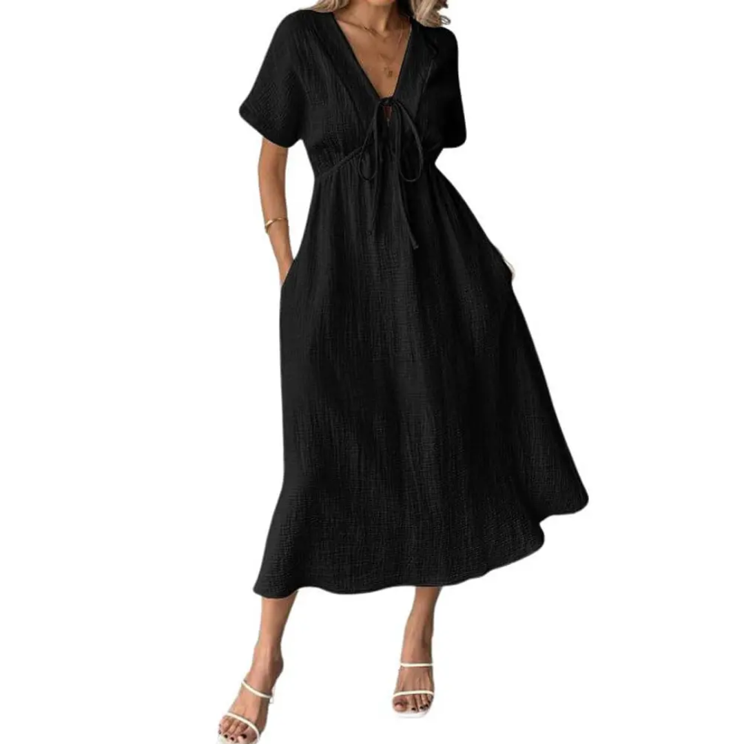 Amelia Ashcroft™ | Relaxed Linen Blend Dress