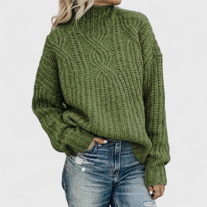 Evelyn Ashbourne™ | Flattering Roll-Neck Knit Pullover