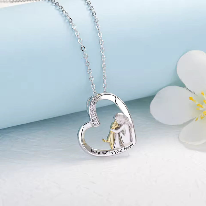 Mila – Two-Tone Dog Embrace Necklace (Silver & Gold)