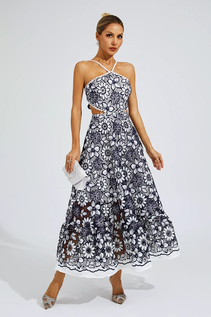 Melanie Cut Out Halter Dress