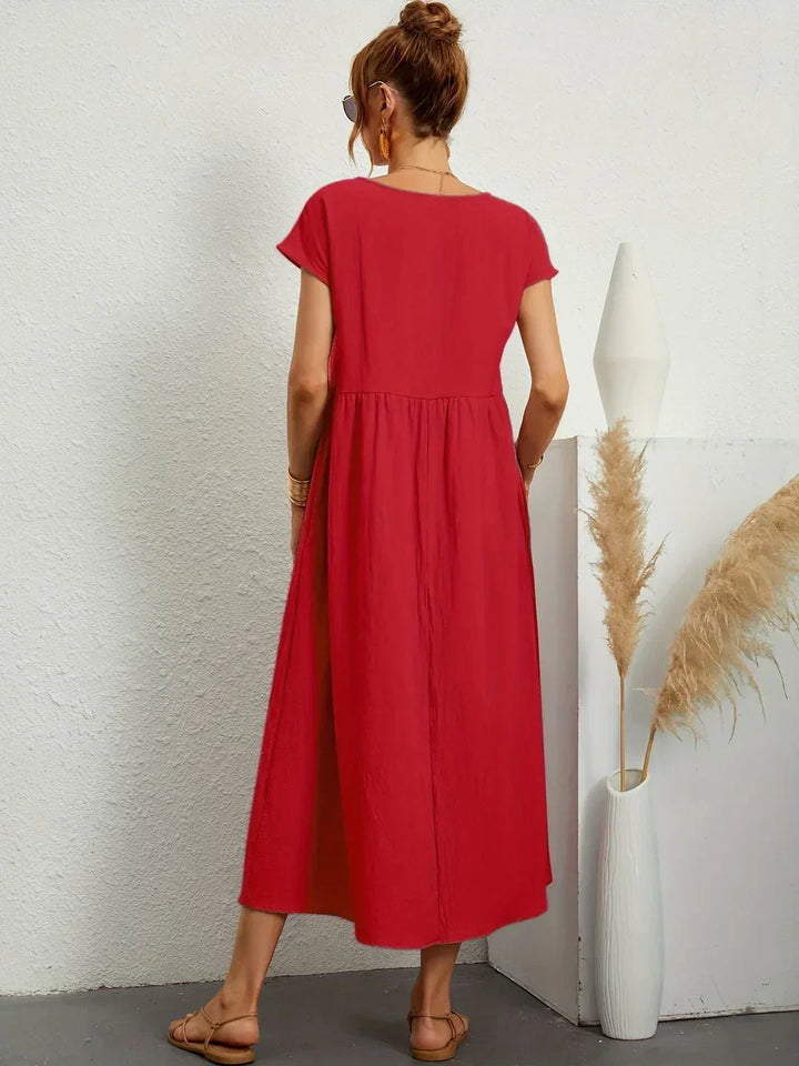 Gabrielle™ | Flowing Midi Dress – Timeless Elegance