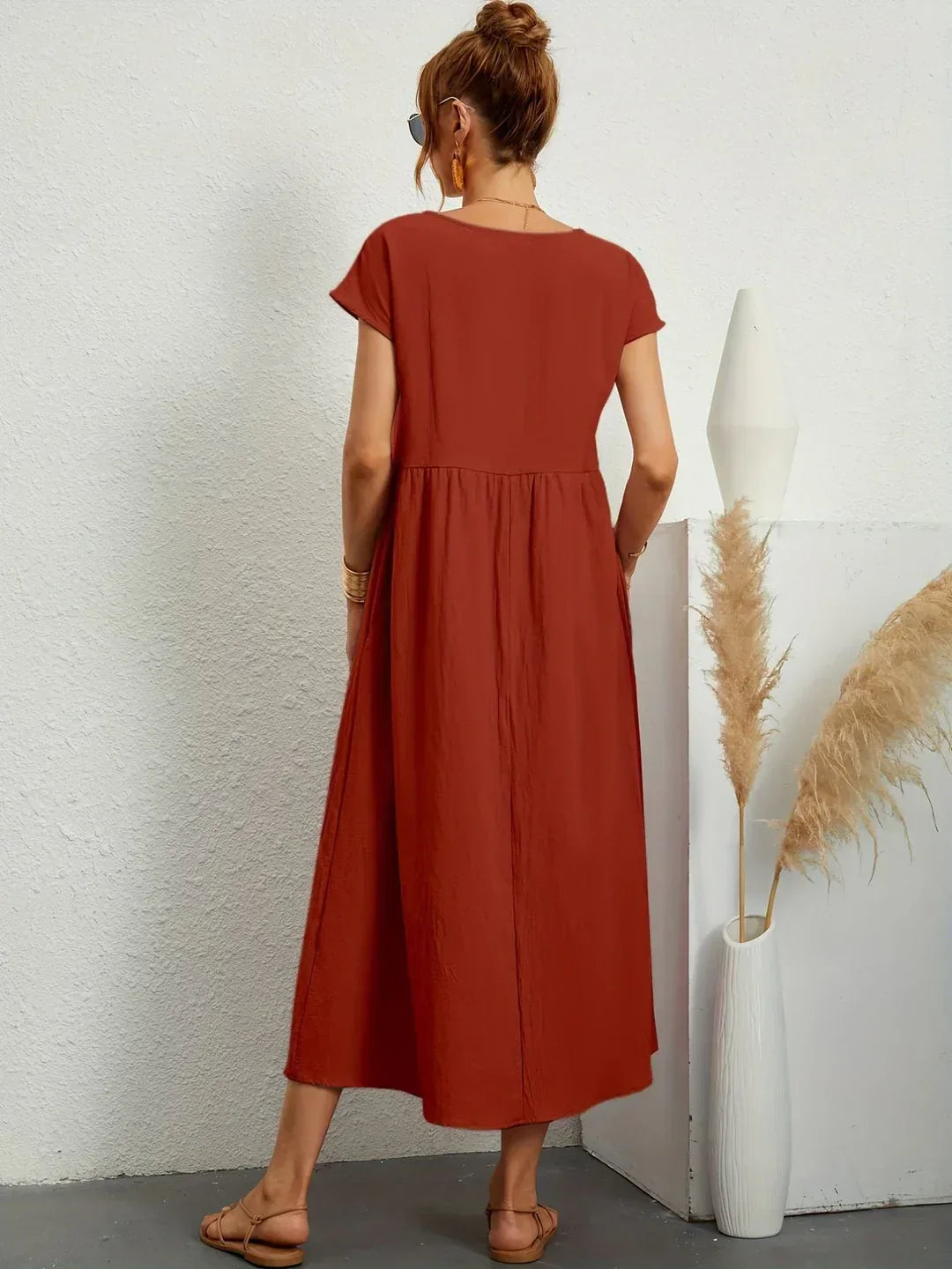 Gabrielle™ | Flowing Midi Dress – Timeless Elegance