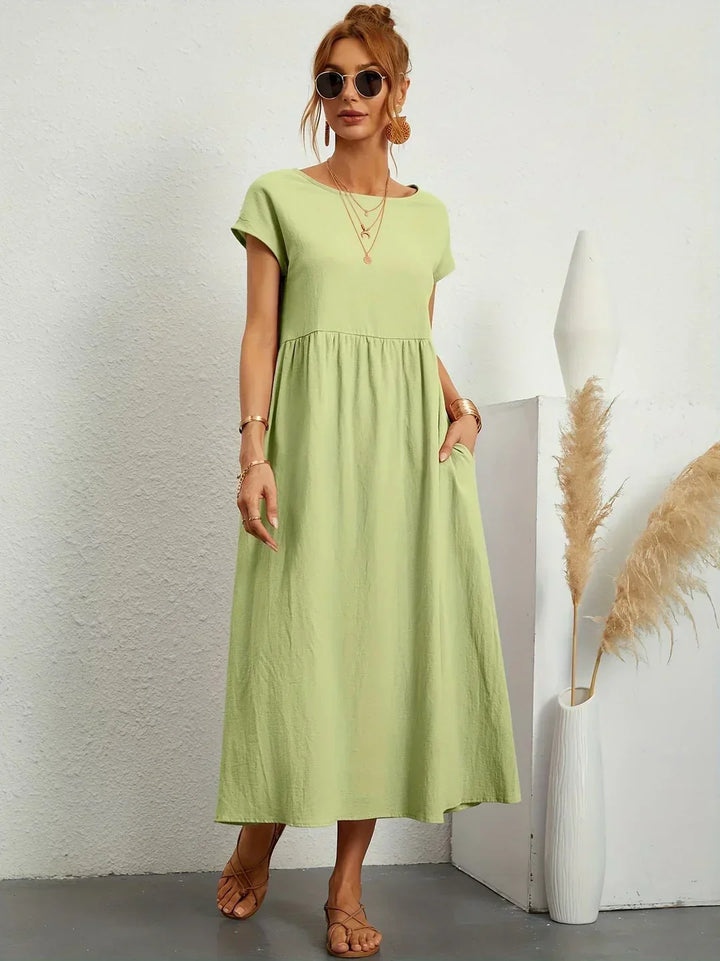 Gabrielle™ | Flowing Midi Dress – Timeless Elegance