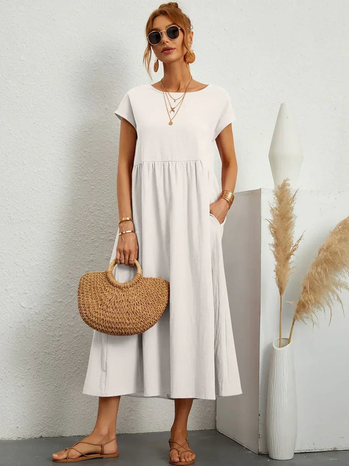Gabrielle™ | Flowing Midi Dress – Timeless Elegance