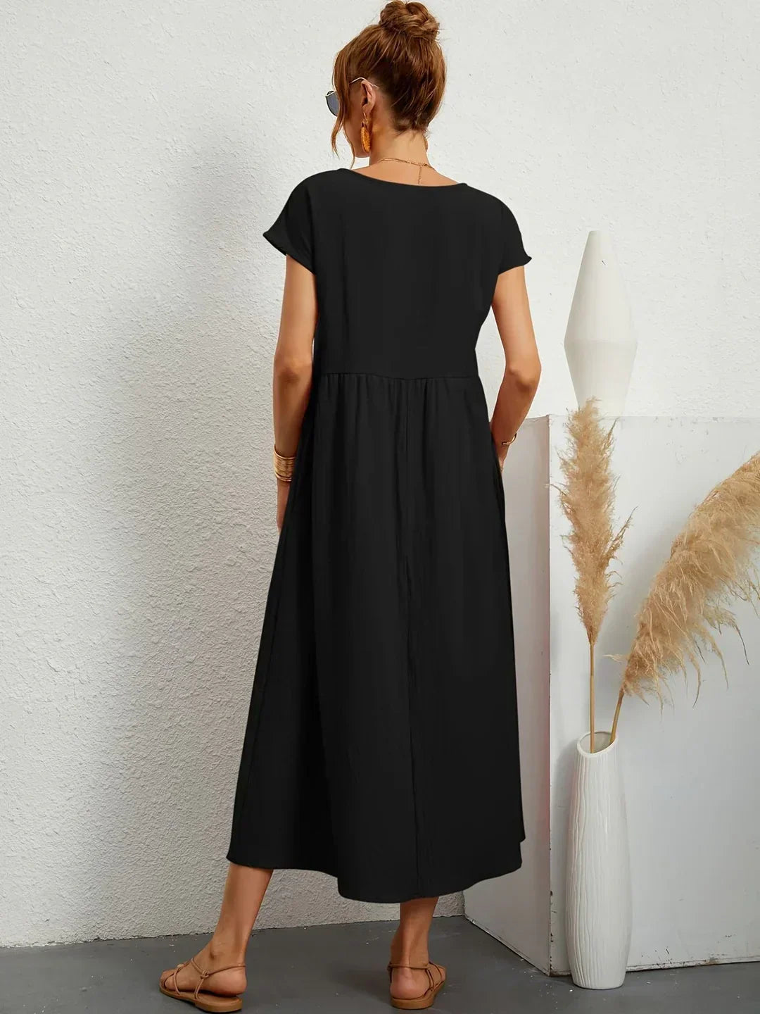 Gabrielle™ | Flowing Midi Dress – Timeless Elegance