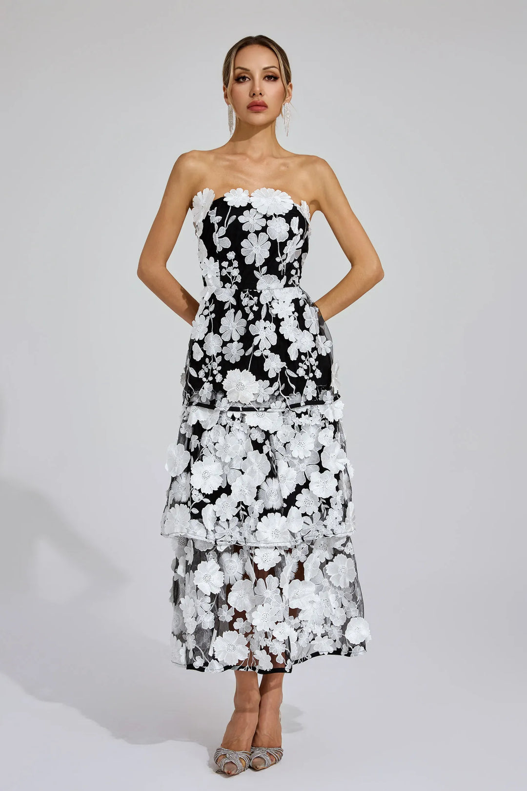 Marcia Off Shoulder Flower Dress
