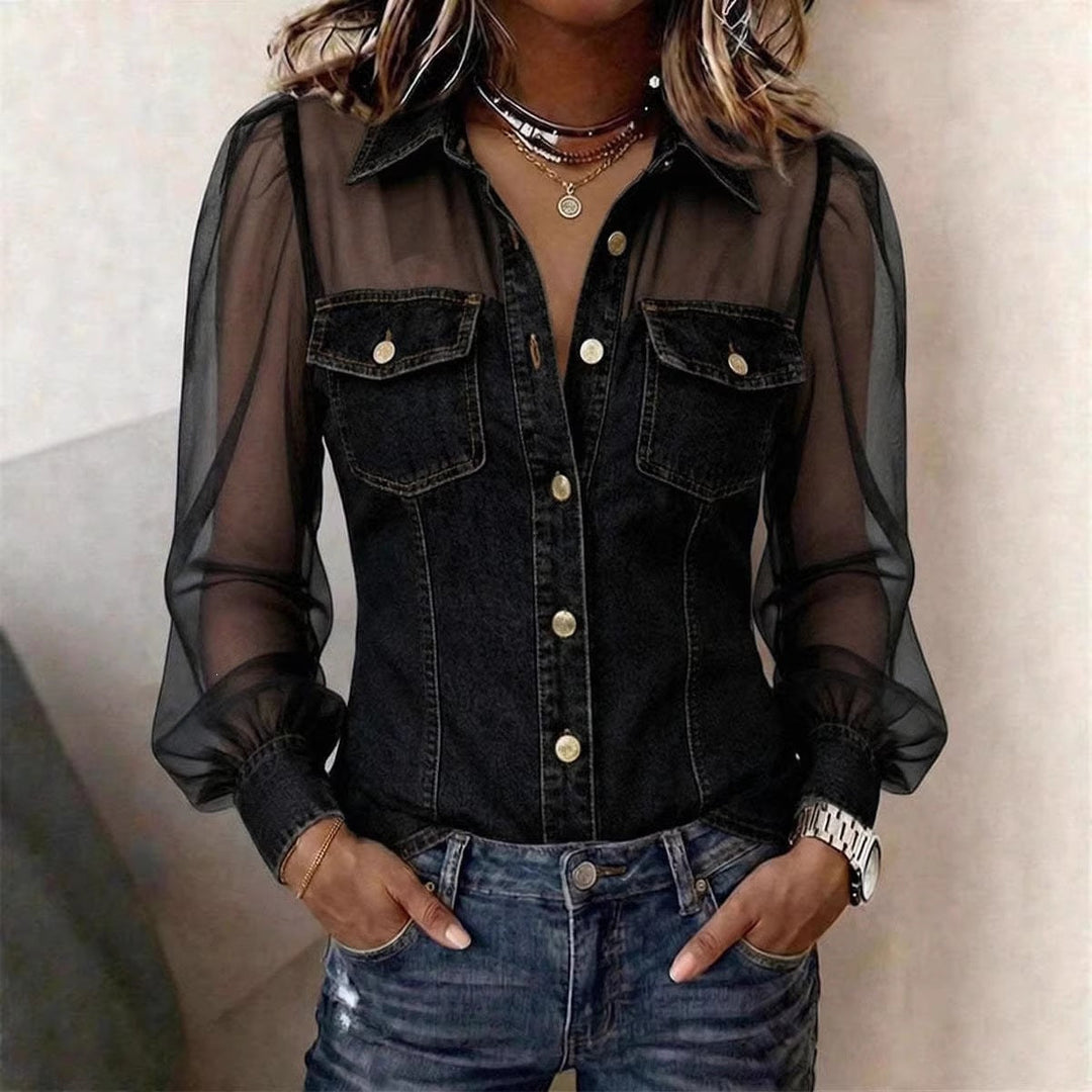 Arabella Sinclair™ | Graceful Denim Blouse