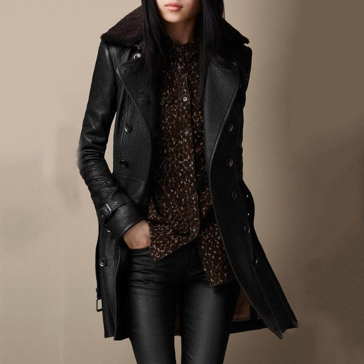 Adriana™ | Timeless Black Trench Coat