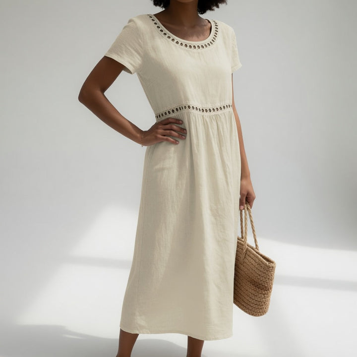 Violet Kensington™ | Breathable Cotton Midi Dress