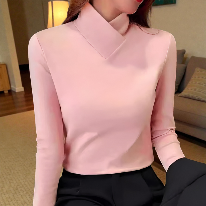 The Livia™ | Elegant Fold-Neck Top
