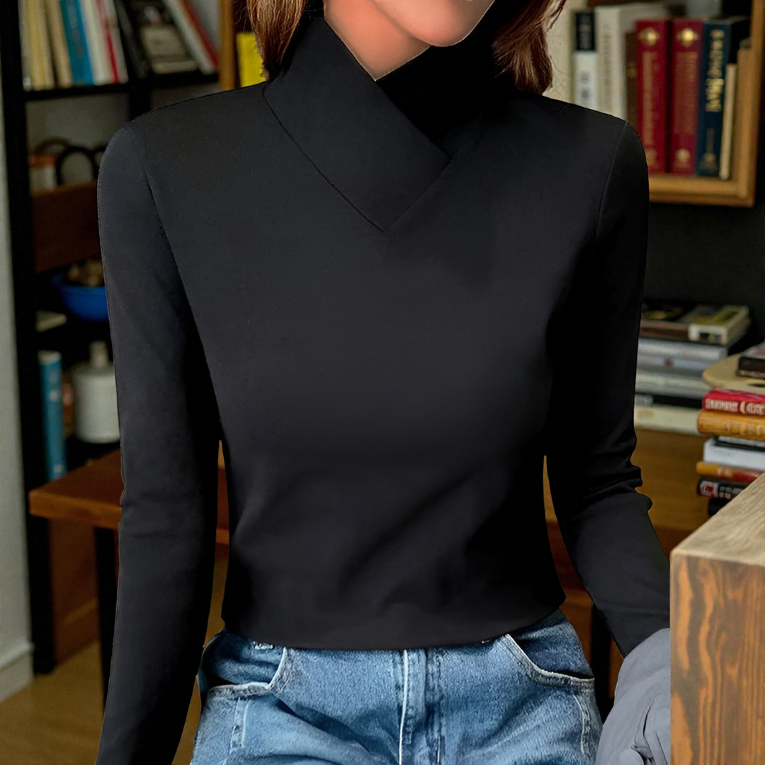 The Livia™ | Elegant Fold-Neck Top