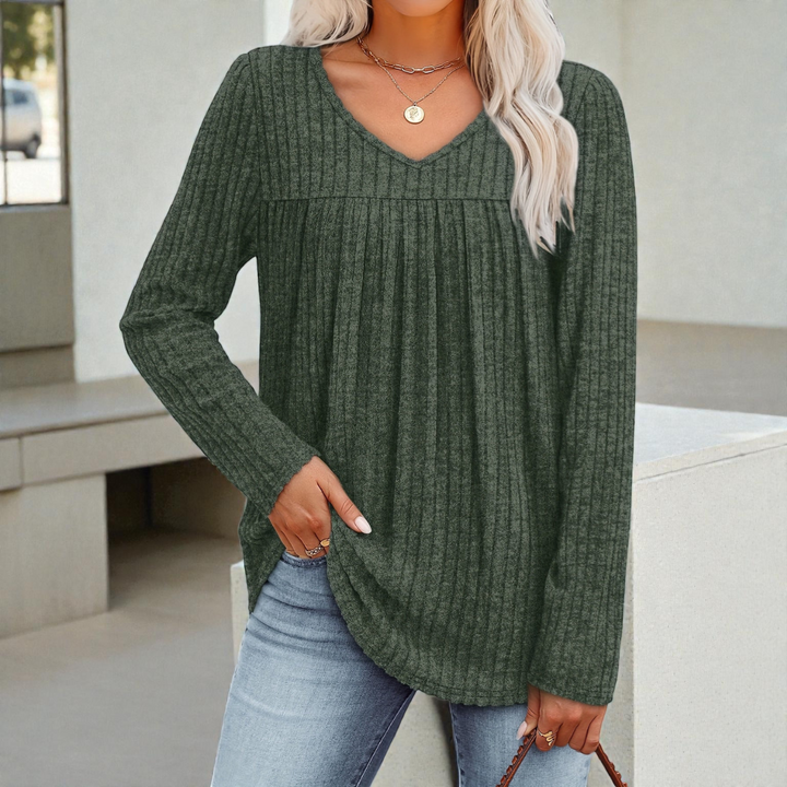 Eleanor Whitmore™ | Classic V-Neck Knit Pullover