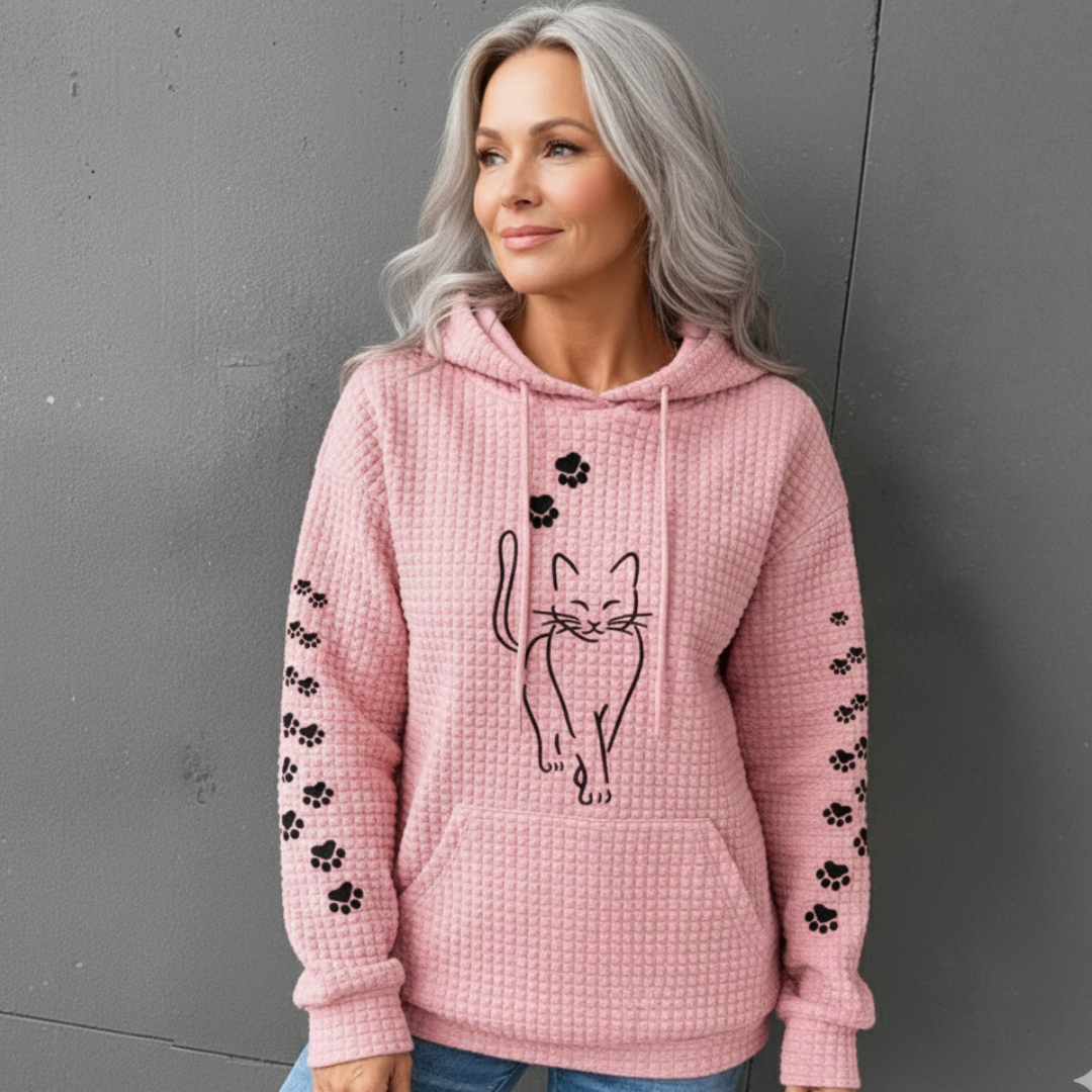 Luna Paws™ | Waffle Knit Cat Hoodie