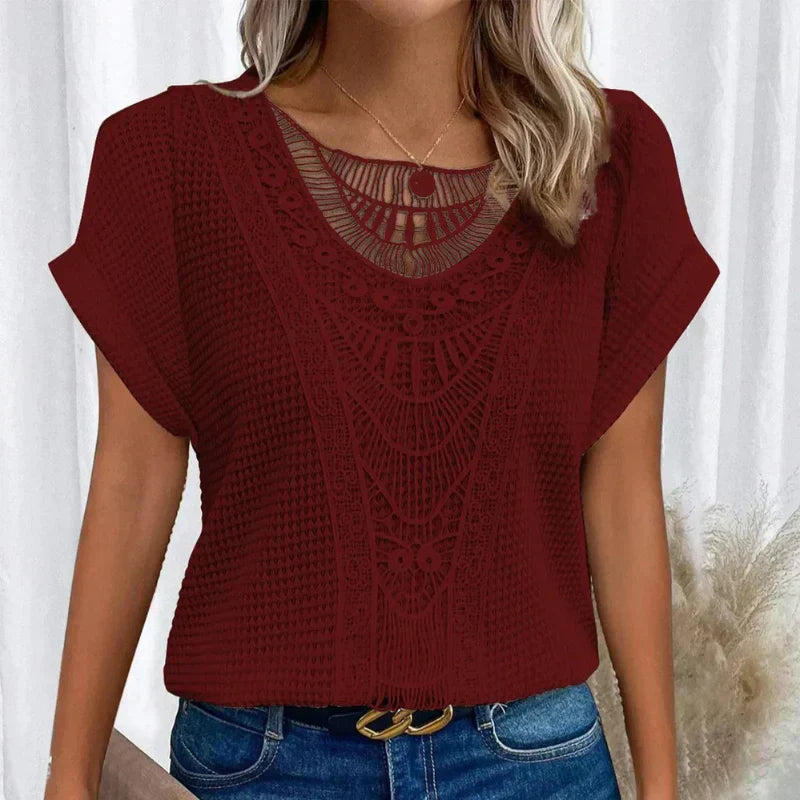 Sienna Bellamy™ | Relaxed Crochet Lace Blouse