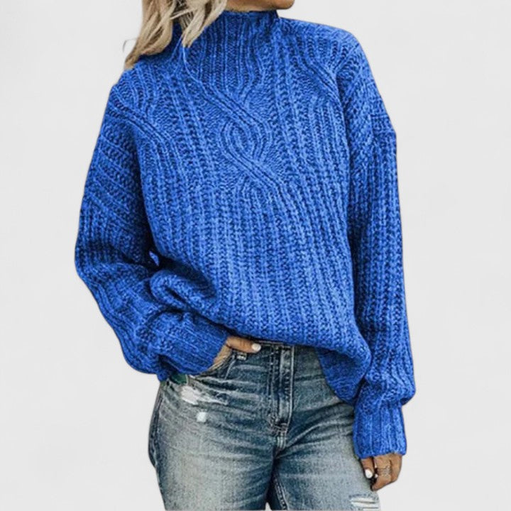 Evelyn Ashbourne™ | Flattering Roll-Neck Knit Pullover