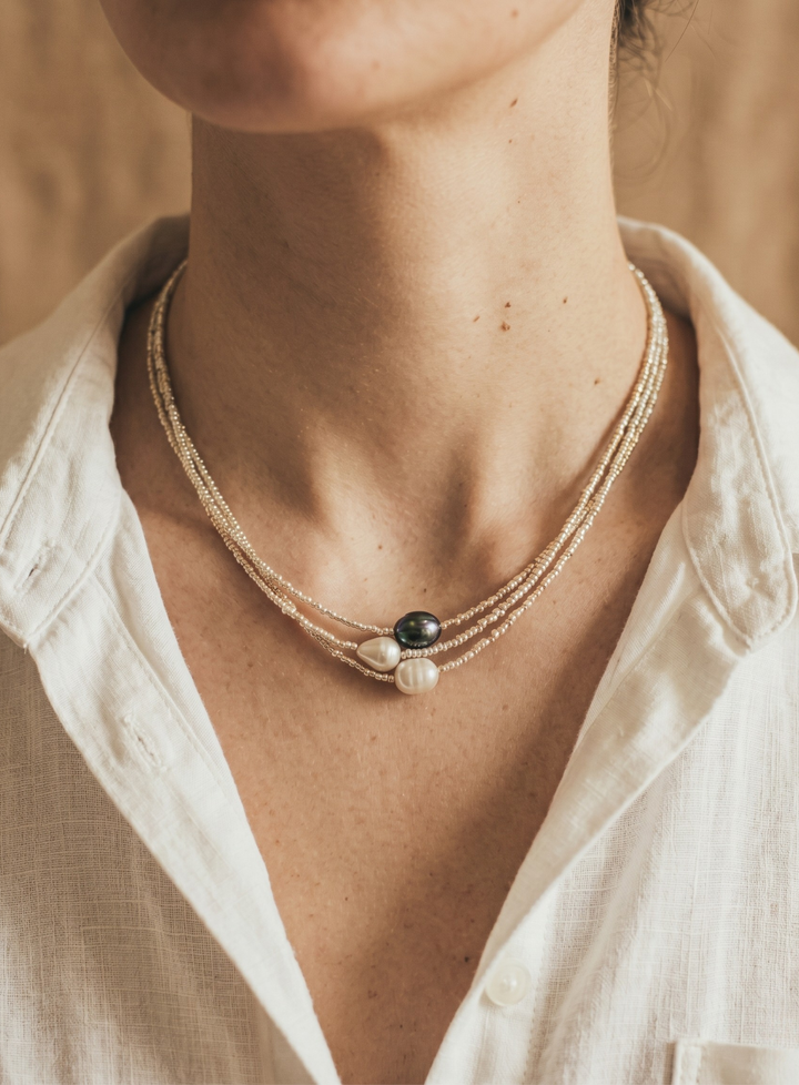 Celeste Grace™ | Pearl Trinity Necklace