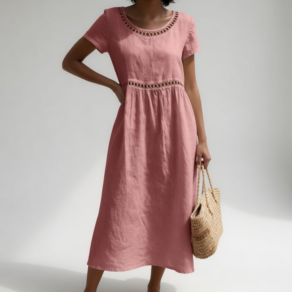 Violet Kensington™ | Breathable Cotton Midi Dress