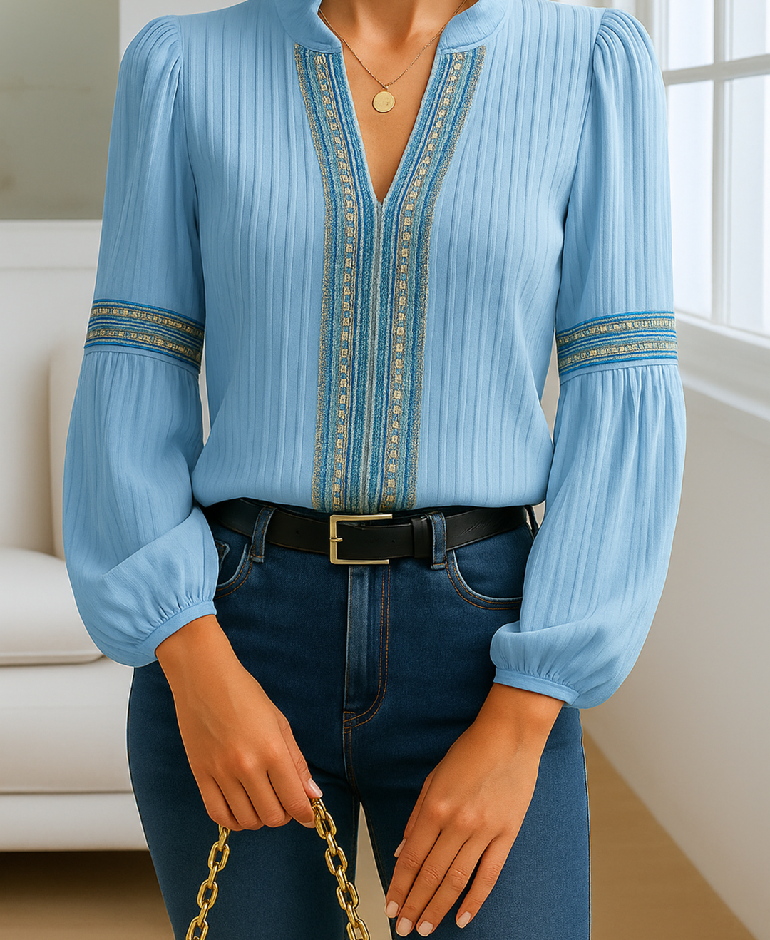 Vintage V-Neck Blouse